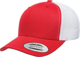 Red White Yupoong Classic Retro Trucker Hat