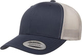 Navy Silver Yupoong Classic Retro Trucker Hat