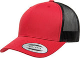 Red Black Yupoong Classic Retro Trucker Hat